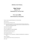 Parsons, Edgar Athletics Oral History by Cindy Spiro