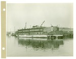Barrack barge APL 24 at Oufitting dock at Colberg Boat Works by A. M. Robertson