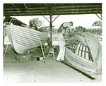 Men working on 26 foot whale boat at Colberg Boat Works, Stockton by Unknown
