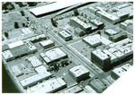 Aerial view of streets and uncompleted freeway in Stockton by Unknown