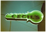 Neon key-shaped sign for Cecil's, Stockton by Ron Chapman