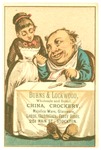 Trade card for Burns & Lockwood China, Crockery, Majolica Ware, Stockton by unidentified
