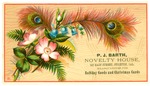 Trade card for P.J. Barth , Novelty House, Stockton by unidentified
