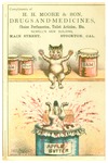 Trade card for H.H. Moore & Son, Drugs and Medicines, Stockton by unidentified
