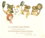 Trade card for H.C. Shaw Plow Works, Stockton by unidentified