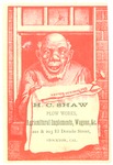 Trade card for H.C. Shaw Plow Works, Stockton by unidentified