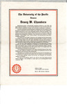 Dewey Chambers, Certificate of Honor from University of the Pacific by University of the Pacific