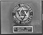 Automobile Industry and Trade - Stockton: Dodge Brothers Motor Vehicles, E. Allen Test Dealer sign by Van Covert Martin