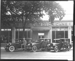 Automobile Industry and Trade - Stockton: Dodge Brothers, building front, featuring three cars by Van Covert Martin