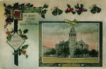 Stockton - Muncipal Buildings: Stockton Courthouse for Christmas, postcard by Unknown