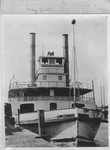 Steamboats-Stockton-"Mary Garratt" frontal view at pierside by Van Covert Martin