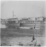 Steamboats-Stockton-"Stanislaus" and unidentified steamboats docked in Stockton Channel by Van Covert Martin