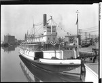 Steamboats-Stockton-"J.D. Peters" docked at Stockton Channel, Sperry Flour Co., Stockton Iron Works by Van Covert Martin