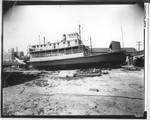 Steamboats-Stockton-"John W. Higgins" in drydock by Van Covert Martin