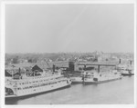 Steamboats-Stockton-unidentified steamboats docked at Stockton Channel by Van Covert Martin