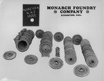 Steel Industry and Trade-Stockton-display of cast steel parts, Nirosta K.A.2 Steel, Monarch Founding Co. by Van Covert Martin