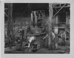 Steel Industry and Trade-Stockton-unidentified metal-working factory, bessemer converter for steel-making by Van Covert Martin