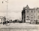 Stockton - Streets - c.1900 - 1909: El Dorado St. looking north from Weber St. with Masonic Temple by Unknown