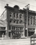 Stockton - Streets - c.1920 - 1929: Center St., Leland Hotel, OK Pool Room by Unknown