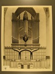 Stockton - Churches - Presbyterian: Interior Photograph of First Presbyterian including organ pipes by Van Covert Martin