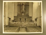 Stockton - Churches - Presbyterian: First Presbyterian, Interior decorated for Easter by Van Covert Martin