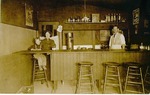 Stockton - Restaurants, Lunch Rooms, etc: Small lunch room interior with proprietor and family by Van Covert Martin