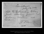 Letter from John Muir to [Louie Strentzel Muir], 1896 Jul 13. by John Muir