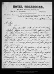 Letter from T. Hunt to John Muir, 1895 Sep 17. by T Hunt