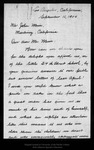 Letter from M. Amelia Foshay to John Muir, 1904 Sep 16. by M Amelia Foshay
