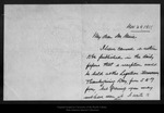 Letter from Rob[er]t W. Bliss to John Muir, 1911 Nov 29. by Rob[er]t W. Bliss