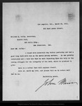 Letter from John Muir to W[illia]m E. Colby, 1911 Mar 23. by John Muir