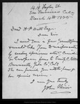 Letter from John Muir to David A[llen] P[oe] Watt, 1875 Mar 14. by John Muir
