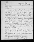 Letter from C[alvin] L[eighton] Hooper to John Muir, 1883 Dec 20. by C[alvin] L[eighton] Hooper