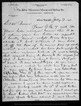 Letter from R. W. Cary to [Walter] Brown, 1891 Jul 9. by R W. Cary