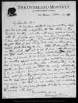 Letter from Milicent W. Shinn to John Muir, 1891 Oct 5. by Milicent W. Shinn