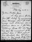 Letter from Walter Brown to John Muir, 1891 May 20. by Walter Brown