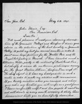 Letter from Carl C. Zeus to John Muir, 1892 May 6. by Carl C. Zeus