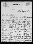 Letter from Walter Brown to John Muir, 1891 May 27. by Walter Brown