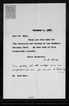 Letter from W[illiam] B[elmont] Parker to John Muir, 1900 Nov 1. by W[illiam] B[elmont] Parker