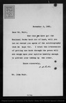 Letter from W[illiam] B[elmont] Parker to John Muir, 1901 Nov 2. by W[illiam] B[elmont] Parker