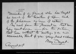 Letter from Mary Sargent to John Muir, 1902 Aug 31. by Mary Sargent