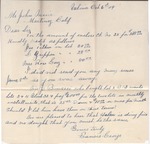 Letter from Francis George to John Muir, 1909 Oct 6 by Francis George