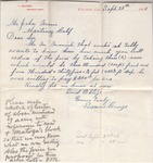 Letter from Francis George to John Muir, 1908 Sep 23 by Francis George