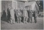 Hugh Neill, R. P. Schwerin, Julius Kruttschmitt, William Keith, William Hood, W. V. Hill, E. H. Harriman, W. H. Holabird, W. F. Herrin, John Muir at Pelican Bay, Oregon