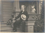 John Muir and dog at home, Martinez, California