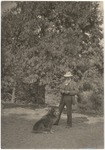 John Muir with dog (the second Stickeen) at Martinez, California by Herbert W. Gleason