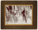 John Swett and John Muir on porch of Swett's adobe home in Alhambra Valley by unidentified