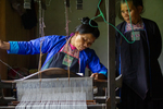 Wu Mnci gives demonstration of weaving, with sister Wu Yingniang by Marie Anna Lee