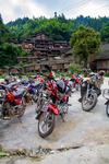 Motorbikes parked in front of Wu Gaitian’s home