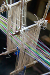 Close up view of heddles